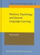 Tapa de Memory, Psychology and Second Language Learning (Language Learning & Language Teaching (Ll&Lt))