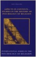 Tapa de Aspects In Contexts. Studies in the History of Psychology of Religion. (International Series in the Psychology of Religion 9) (International Series in the Psychology of Religion)