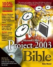 Tapa de Microsoft Office Project 2003 bible