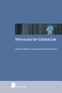 Tapa de Privacy and the criminal law