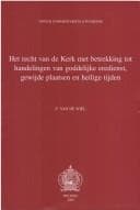 Tapa de Het recht van de kerk met betrekking tot handelingen van goddelijke eredienst, gewijde plaatsen en heilige tijden