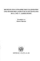 Tapa de BeitrAge Zur Aufnahme Der Italienischen Und Spanischen Literatur In Deutschland Im 16. Und 17. Jahrhundert.(Chloe 9)