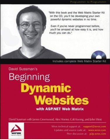 Tapa de Beginning dynamic websites with ASP.NET web matrix
