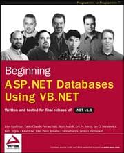 Tapa de Beginning ASP.NET Databases Using VB.NET