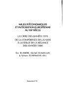 Tapa de Milieux économiques et intégration européenne au XXe siècle