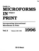 Tapa de Guide to Microforms in Print 1996: Subject