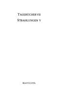 Tapa de Sämtliche Werke, 18 Bde. u. 4 Supplement-Bde., Bd.20, Strahlungen