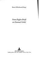 Tapa de Franz Kuglers Briefe an Emanuel Geibel