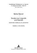 Tapa de Studien Zur Linguistik Und Slavistik: Gesammelte Aufsatze Aus Vier Jahrzehnten Redaktion