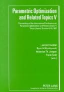 Tapa de Parametric optimization and related topics V
