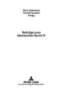Tapa de Beiträge zum islamischen Recht IV