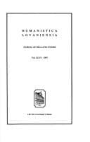 Tapa de Humanistica Lovaniensia