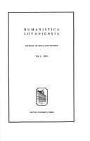 Tapa de Humanistica Lovaniensia