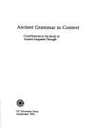 Tapa de Ancient Grammar in Context