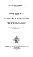 Tapa de Anonymi, Magistri Artium Sententia super II et III de anima