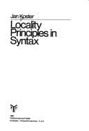Tapa de Locality principles in syntax