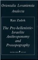Tapa de The Pre-Hellenistic Israelite Anthroponomy and Prosopography.