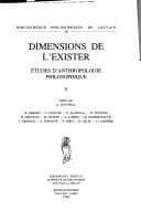 Tapa de Dimensions de l'exister. Etudes d'anthropologie philosophique V