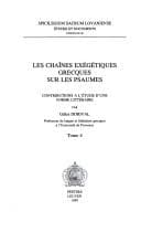 Tapa de Les chaînes exégétiques grecques sur les Psaumes. Contribution à l'étude d'une forme littéraire. Tome 4