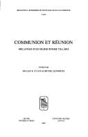 Tapa de Communion Et Riunion. Milanges Jean-Marie Roger Tillard (Bibliotheca Ephemeridum Theologicarum Lovaniensium)