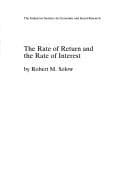 Tapa de The rate of return and the rate of interest