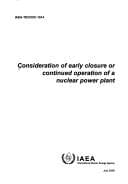 Tapa de Consideration of Early Closure or Continued Operation of a Nuclear Power Plant
