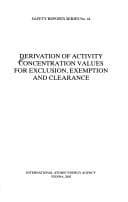 Tapa de Derivation of activity concentration values for exclusion exemption and Clearance