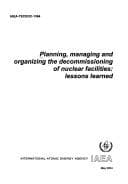 Tapa de Planning, Managing and Organizing the Decommissioning of Nuclear Facilities