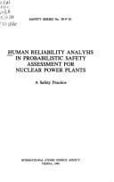 Tapa de Human Reliability Analysis in Probabilistic Safety Assessment for Nuclear Power Plants