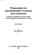 Tapa de Wortgeographie der Sprachlandschaften Vorarlbergs und Liechtensteins