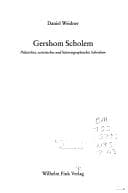 Tapa de Gershom Scholem. Politisches, esoterisches und historiographisches Schreiben