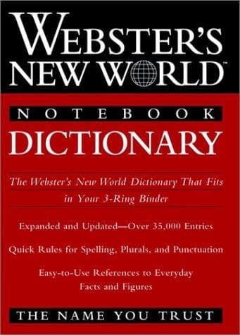 Tapa de Webster's New World notebook dictionary