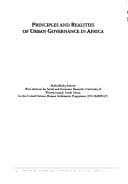Tapa de Principles and realities of urban governance in Africa