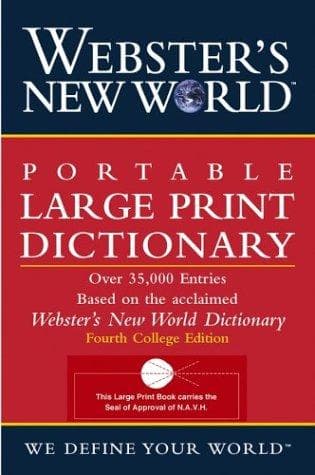 Tapa de Webster's New World portable large print dictionary