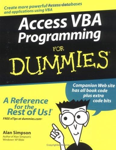 Tapa de Access VBA Programming For Dummies (For Dummies (Computer/Tech))