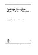 Tapa de Reviewed Contents of Major Diabetes Congresses (Frontiers in Diabetes, Vol. 1)