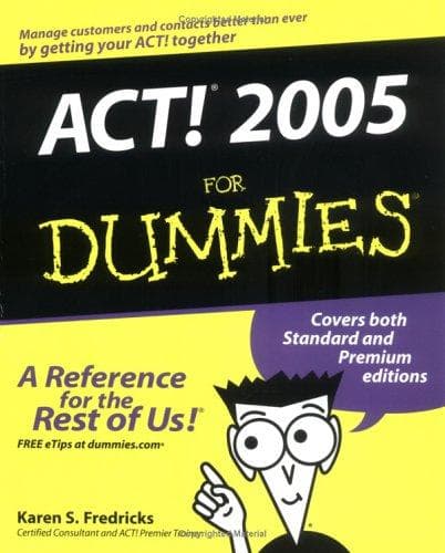 Tapa de ACT! 2005 For Dummies