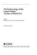 Tapa de Embryology of the Lesser Galago (Contributions to Primatology)