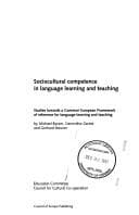 Tapa de Sociocultural Competence in Language Learning and Teaching