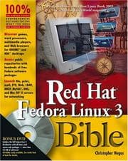 Tapa de Red Hat Fedora Linux 3 bible