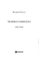 Tapa de Teatro Completo 1961-2004