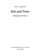 Tapa de Zeit und Form: Dichtungen des Horaz