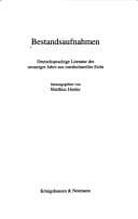 Tapa de Bestandsaufnahmen