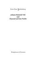 Tapa de 'Die tausend und eine Nacht. Johann Heinrich Voß als Übersetzer Antoine Gallands