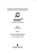 Tapa de Proceedings of the Second Symposium on Indian Morphology, Phonology and Language Engineering, SIMPLE '05, February 5th-7th, 2005, Indian Institute of Technology, Kharagpur
