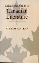 Tapa de Critical Response to Canadian Literature