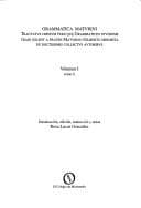 Tapa de Grammatica Maturini