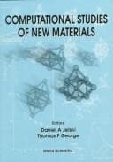 Tapa de Computational Studies of New Materials