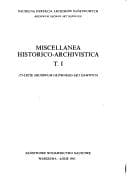Tapa de Miscellanea historico-archivistica