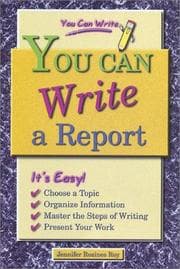 Tapa de You can write a report